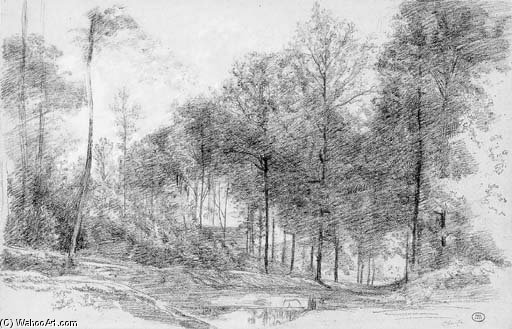 WikiOO.org - אנציקלופדיה לאמנויות יפות - ציור, יצירות אמנות Paul Huet - The Woods At Chaville