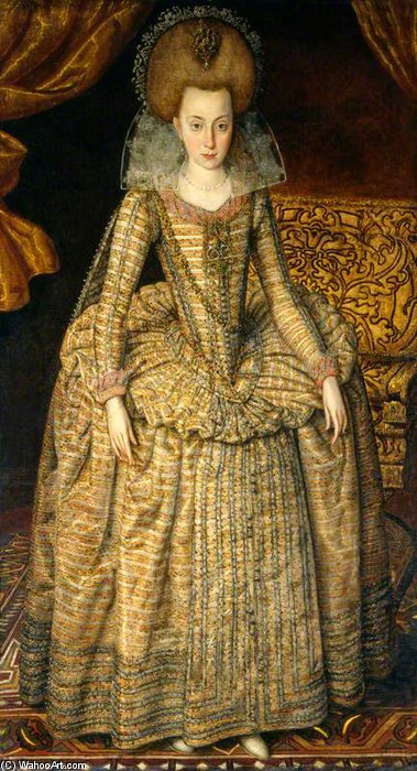 Wikioo.org – La Enciclopedia de las Bellas Artes - Pintura, Obras de arte de Robert Peake - Elizabeth, la reina de Bohemia