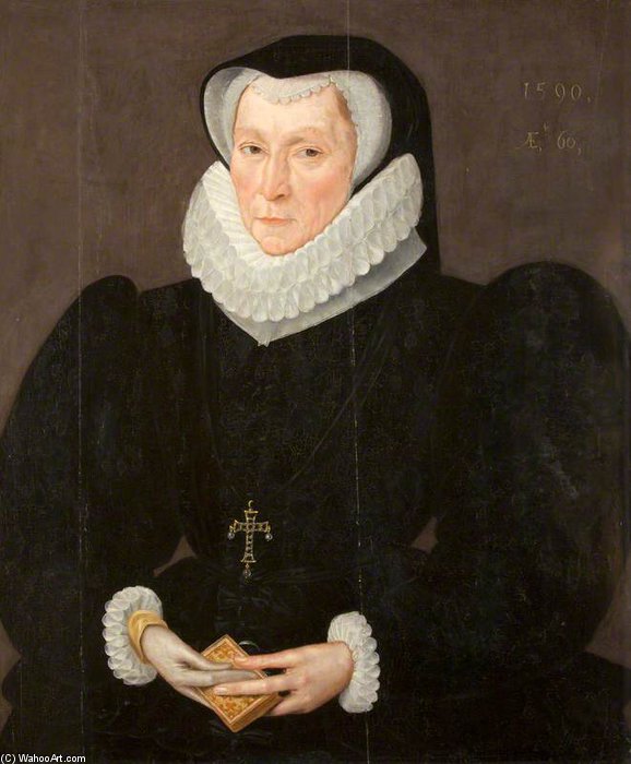 Wikioo.org - The Encyclopedia of Fine Arts - Painting, Artwork by Robert Peake - Lady Catherine Neville, Lady Constable, Aged - (60)