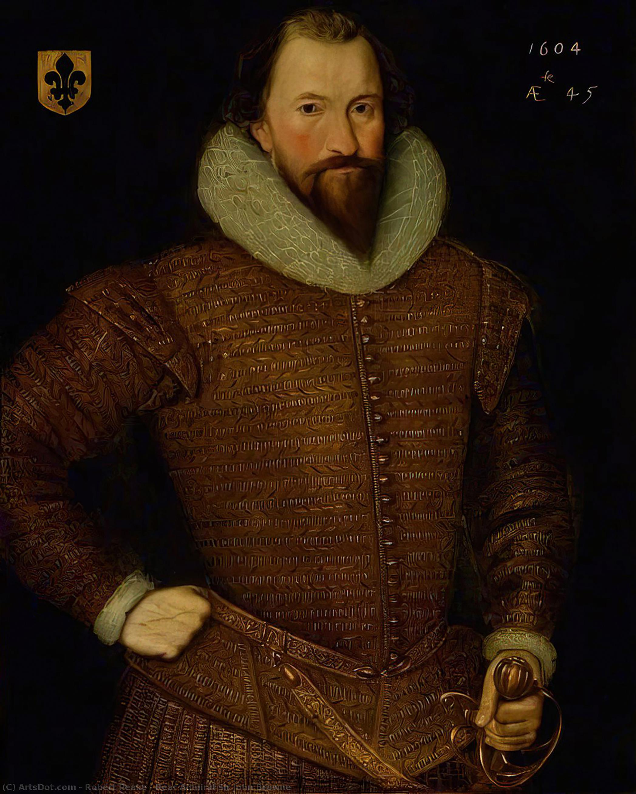 WikiOO.org - Encyclopedia of Fine Arts - Maľba, Artwork Robert Peake - Rear-admiral Sir John Browne