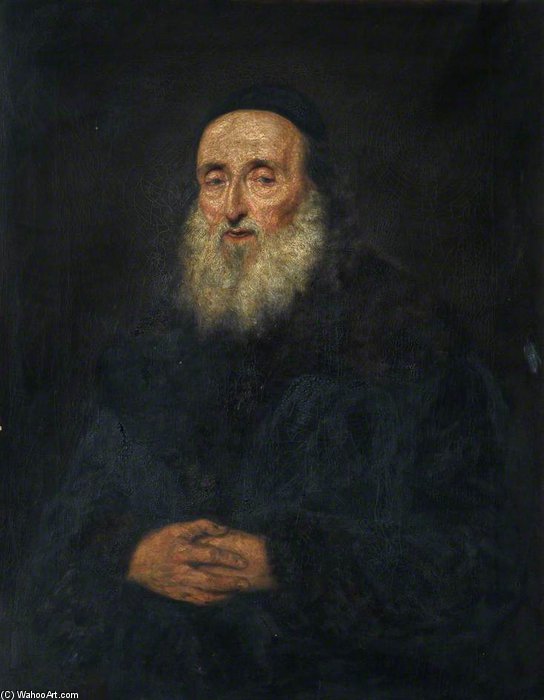 Wikioo.org - The Encyclopedia of Fine Arts - Painting, Artwork by Francis Grant - Head Of A Jew (jew Rabbi)