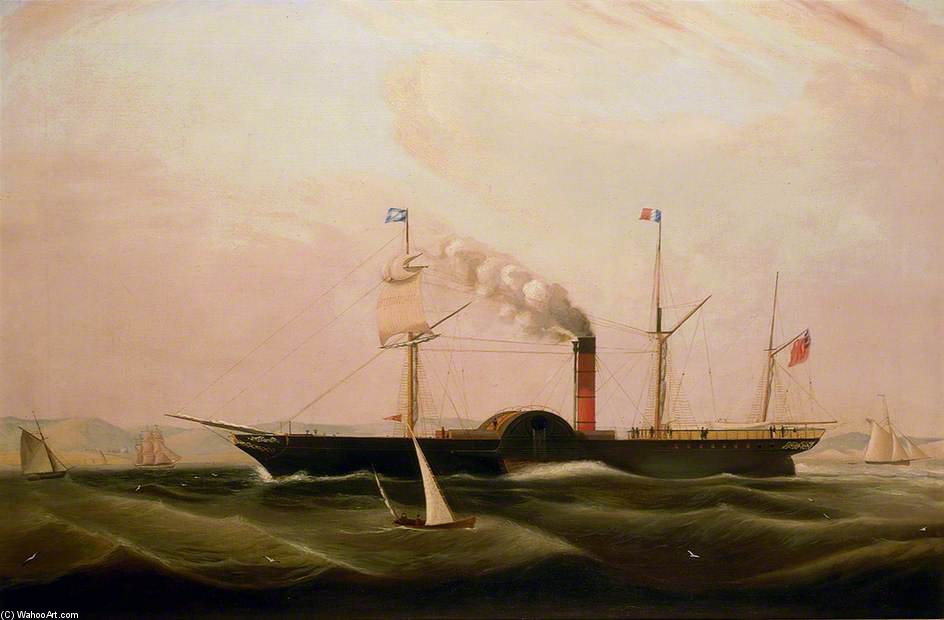 Wikioo.org - The Encyclopedia of Fine Arts - Painting, Artwork by William Clark - The Paddle Steamer 'city Of London'