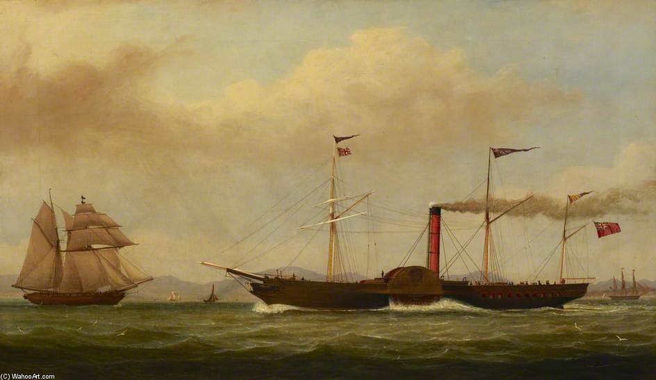Wikioo.org - The Encyclopedia of Fine Arts - Painting, Artwork by William Clark - The Paddle Steamer 'commodore'