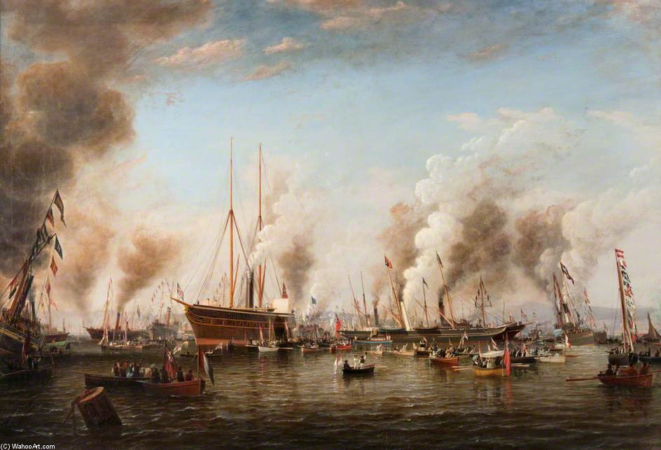 Wikioo.org - The Encyclopedia of Fine Arts - Painting, Artwork by William Clark - The Queen's Visit To The Clyde