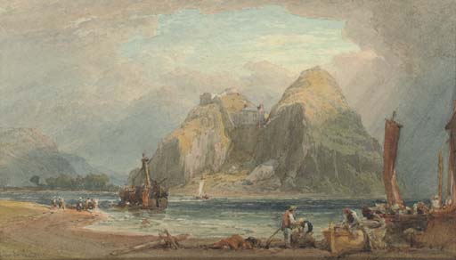 Wikioo.org - สารานุกรมวิจิตรศิลป์ - จิตรกรรม William Leighton Leitch - Dumbarton Rock, Dunbartonshire