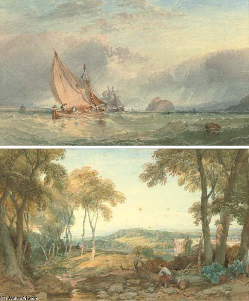 WikiOO.org - אנציקלופדיה לאמנויות יפות - ציור, יצירות אמנות William Leighton Leitch - Kelvingrove; And Dumbarton Rock