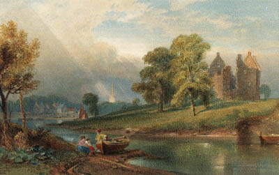 Wikioo.org - The Encyclopedia of Fine Arts - Painting, Artwork by William Leighton Leitch - The Bishop's Castle, Partick, Glasgow