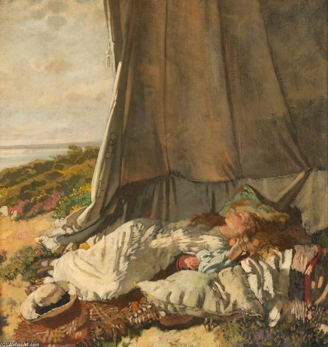 WikiOO.org - Encyclopedia of Fine Arts - Maleri, Artwork William Newenham Montague Orpen - Afternoon Sleep