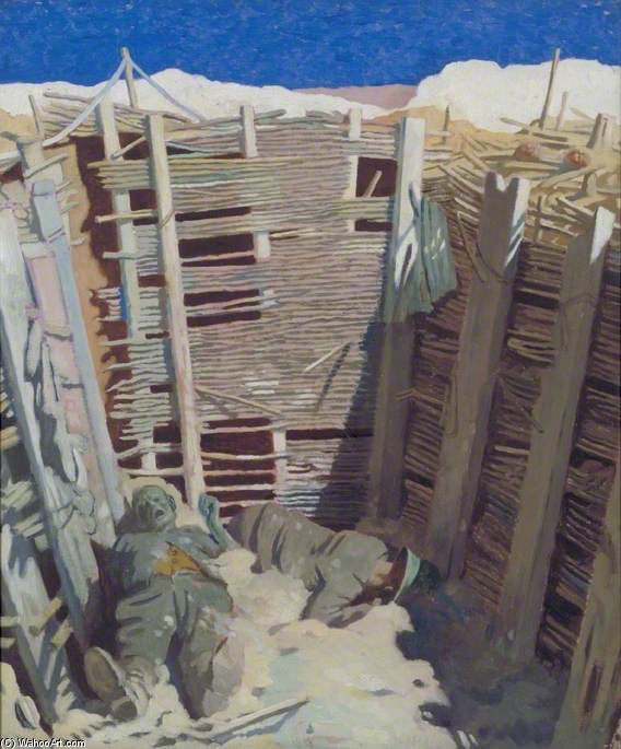 Wikioo.org - The Encyclopedia of Fine Arts - Painting, Artwork by William Newenham Montague Orpen - Dead Germans In A Trench