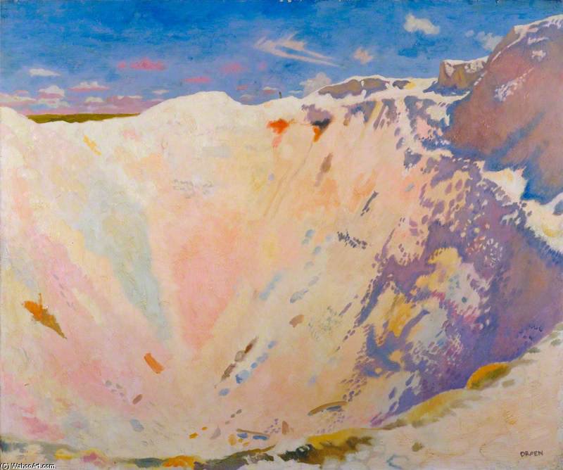 Wikioo.org – La Enciclopedia de las Bellas Artes - Pintura, Obras de arte de William Newenham Montague Orpen - Dentro de un cráter Mina Pequeño, La Boisselle