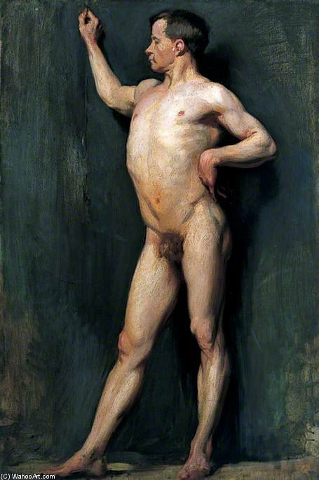 Wikioo.org - สารานุกรมวิจิตรศิลป์ - จิตรกรรม William Newenham Montague Orpen - Male Figure Standing