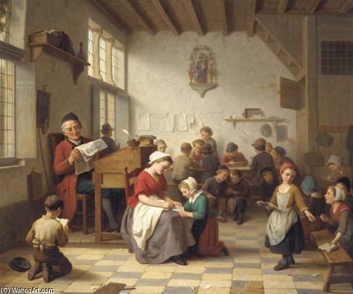 Wikioo.org - The Encyclopedia of Fine Arts - Painting, Artwork by Basile De Loose - The Village School