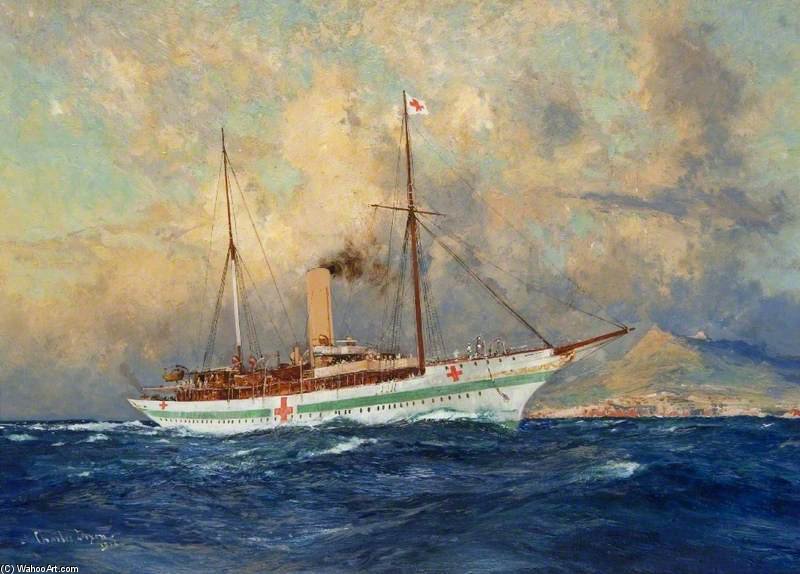 WikiOO.org - אנציקלופדיה לאמנויות יפות - ציור, יצירות אמנות Charles Edward Dixon - Sy 'erin' As A Hospital Ship