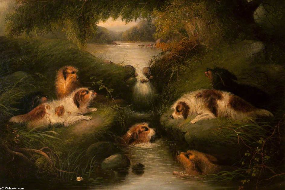 Wikioo.org - The Encyclopedia of Fine Arts - Painting, Artwork by George Armfield (Smith) - Otter Hunt