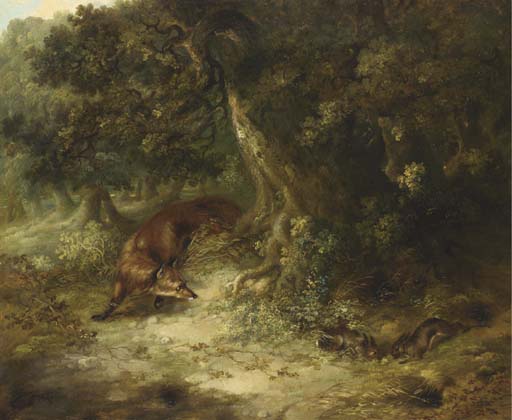 WikiOO.org - Encyclopedia of Fine Arts - Schilderen, Artwork George Armfield (Smith) - Rabbit Hunting