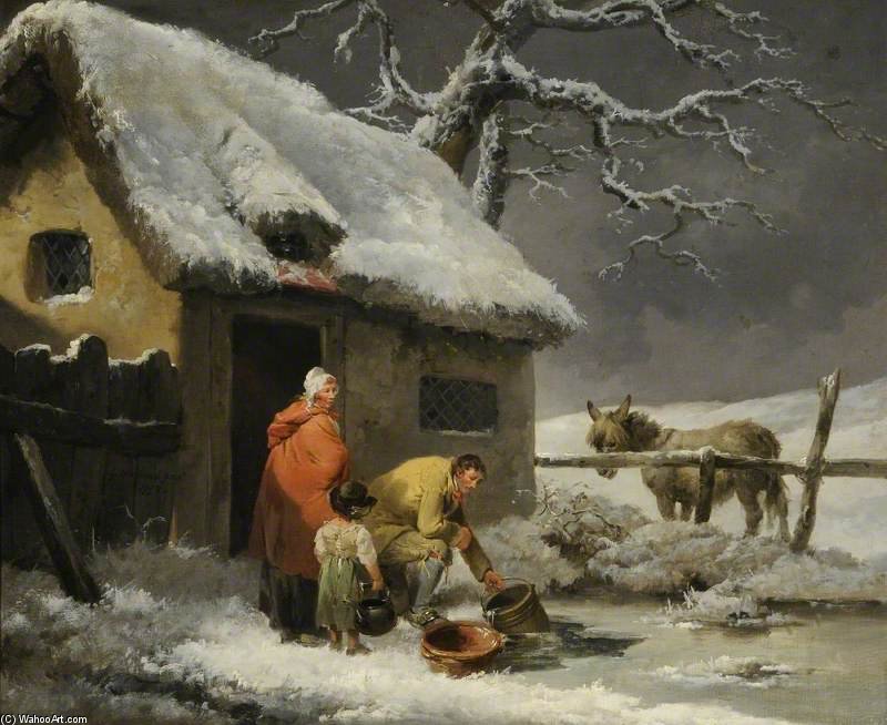 Wikioo.org - The Encyclopedia of Fine Arts - Painting, Artwork by George Morland - Breaking The Ice -