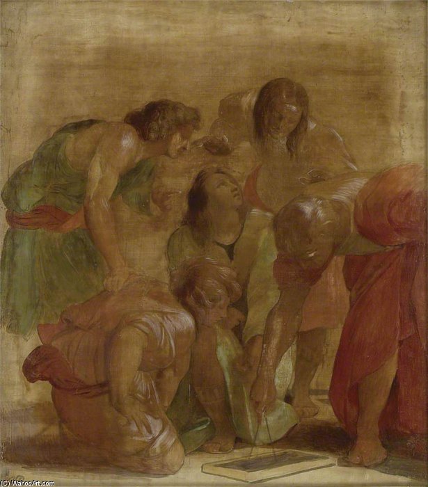 Wikioo.org - The Encyclopedia of Fine Arts - Painting, Artwork by George Richmond - The Archimedes Group From 'the School Of Athens'