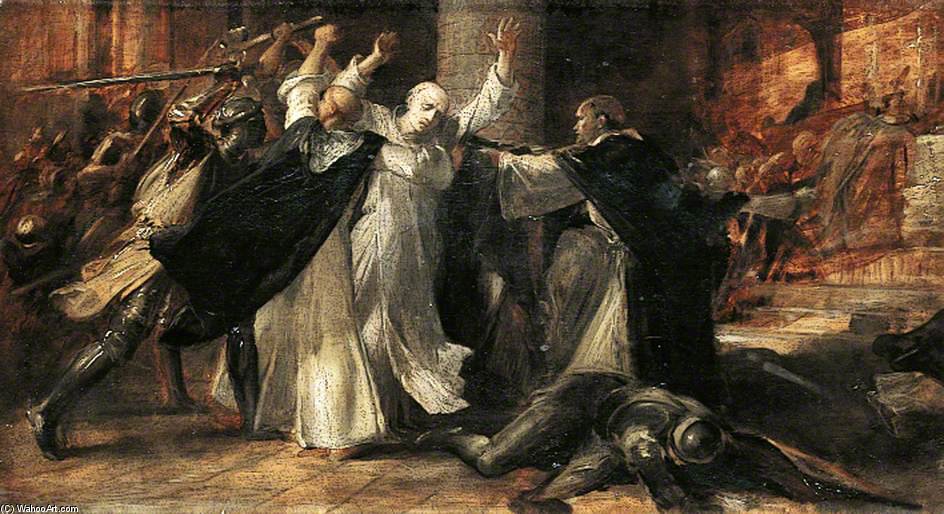 WikiOO.org - Enciclopédia das Belas Artes - Pintura, Arte por George Richmond - The Murder Of Becket
