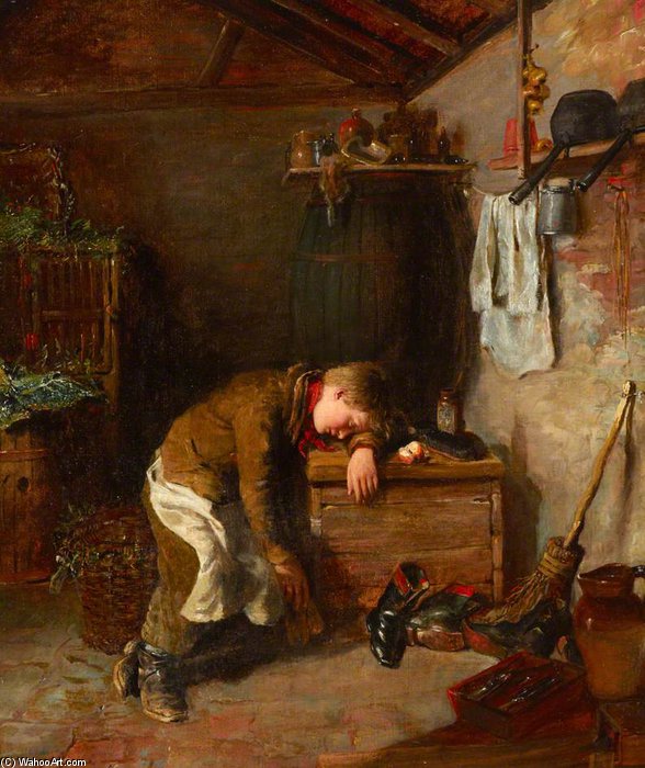 Wikioo.org - The Encyclopedia of Fine Arts - Painting, Artwork by George Smith - Sleeping Boots-boy