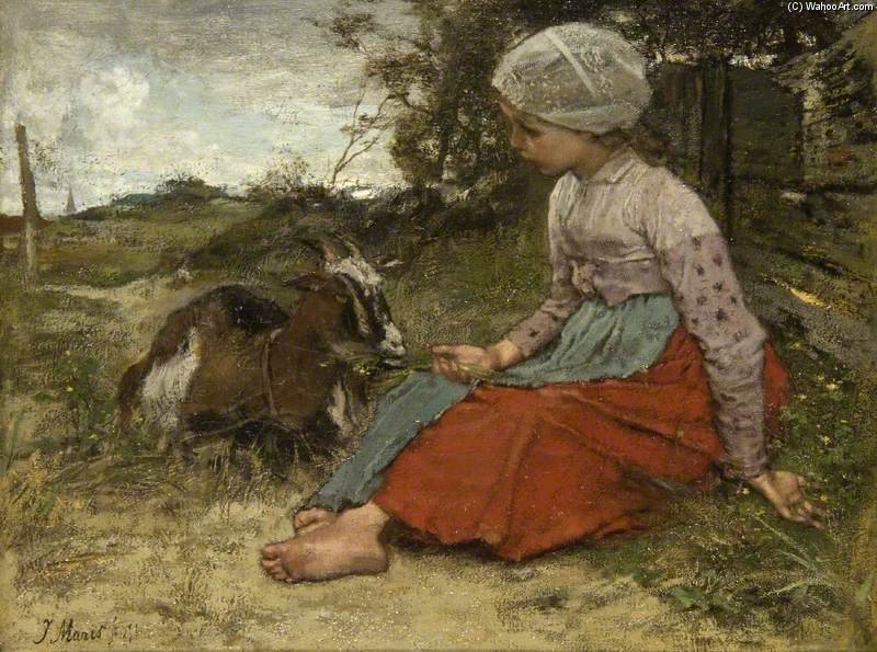 WikiOO.org - Εγκυκλοπαίδεια Καλών Τεχνών - Ζωγραφική, έργα τέχνης Jacob Henricus Maris - The Pet Goat
