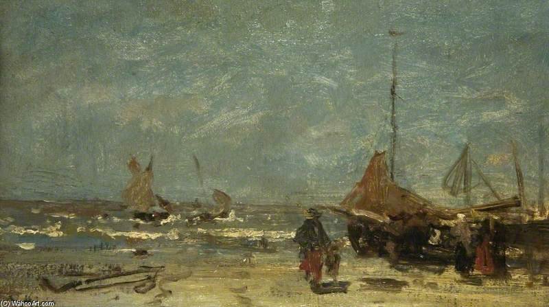 WikiOO.org - Güzel Sanatlar Ansiklopedisi - Resim, Resimler Jacob Henricus Maris - The Stranded Boat