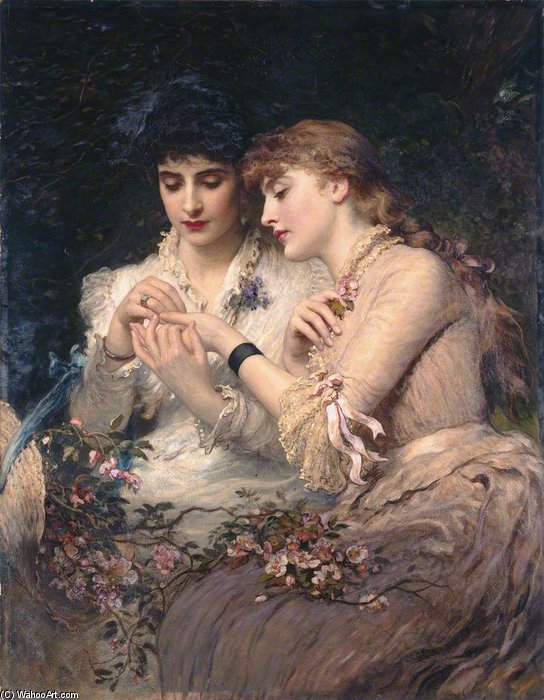 Wikioo.org - The Encyclopedia of Fine Arts - Painting, Artwork by James Sant - A Thorn Amidst The Roses