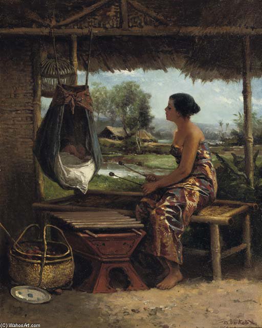Wikioo.org - The Encyclopedia of Fine Arts - Painting, Artwork by Johan Mari Henri Ten Kate - De Gambang