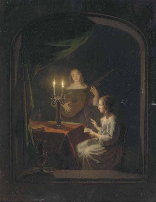 WikiOO.org - Encyclopedia of Fine Arts - Festés, Grafika Johannes Rosierse - A Concert By Candlelight