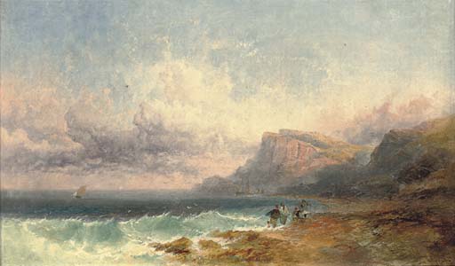 Wikioo.org - The Encyclopedia of Fine Arts - Painting, Artwork by Joseph Horlor - Hauling In The Nets (illustrated); And Fishermen On The Coast