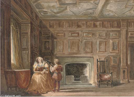 WikiOO.org - Encyclopedia of Fine Arts - Maalaus, taideteos Joseph Nash The Younger - An Apartment At Haddon Hall, Derbyshire