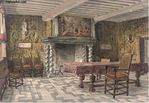 WikiOO.org - Εγκυκλοπαίδεια Καλών Τεχνών - Ζωγραφική, έργα τέχνης Joseph Nash The Younger - Brewers Corporation Room, Antwerp