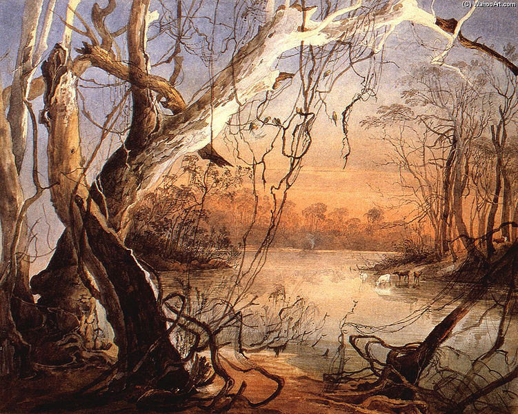 Wikioo.org - The Encyclopedia of Fine Arts - Painting, Artwork by Karl Bodmer - Confluence Of The Fox River And The Wabash