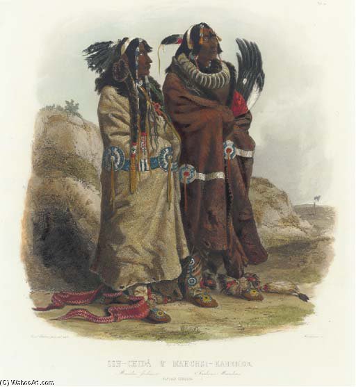 Wikioo.org - The Encyclopedia of Fine Arts - Painting, Artwork by Karl Bodmer - Sih-chidä & Mahchsi-karehde