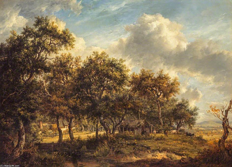 Wikioo.org - The Encyclopedia of Fine Arts - Painting, Artwork by Patrick Nasmyth - A Woodman's Cottage