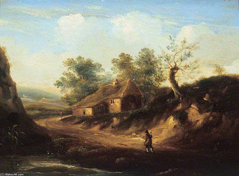 Wikioo.org – L'Encyclopédie des Beaux Arts - Peinture, Oeuvre de Patrick Nasmyth - Cottage dans une ruelle