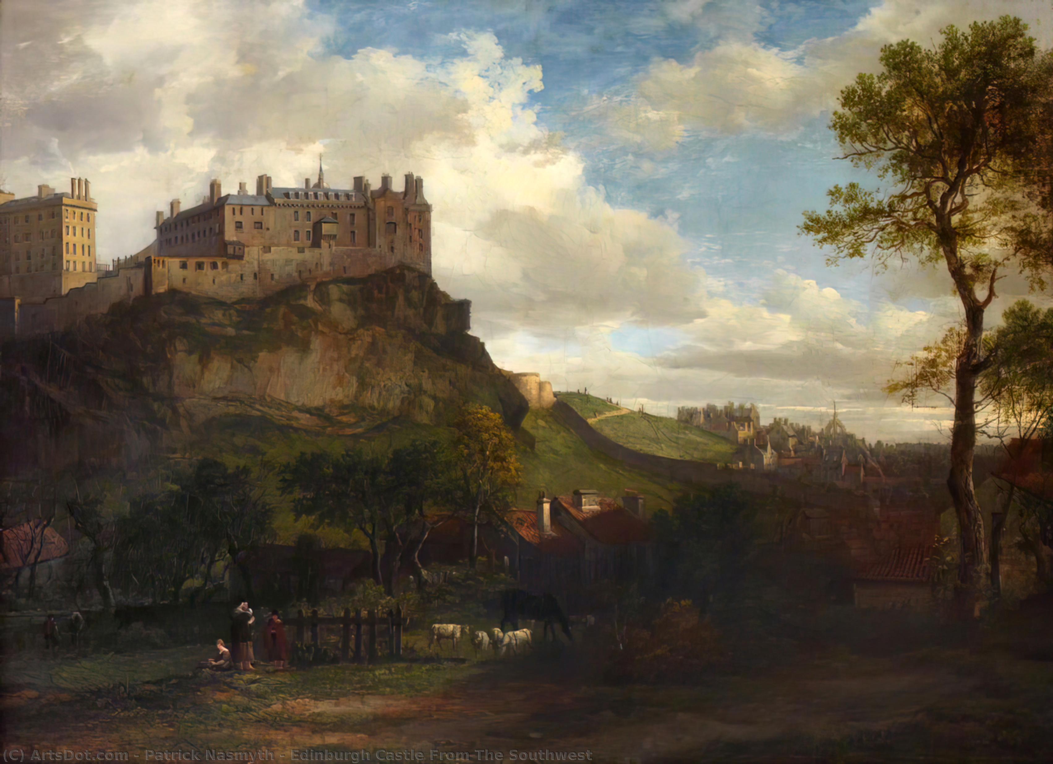 WikiOO.org - Encyclopedia of Fine Arts - Målning, konstverk Patrick Nasmyth - Edinburgh Castle From The Southwest