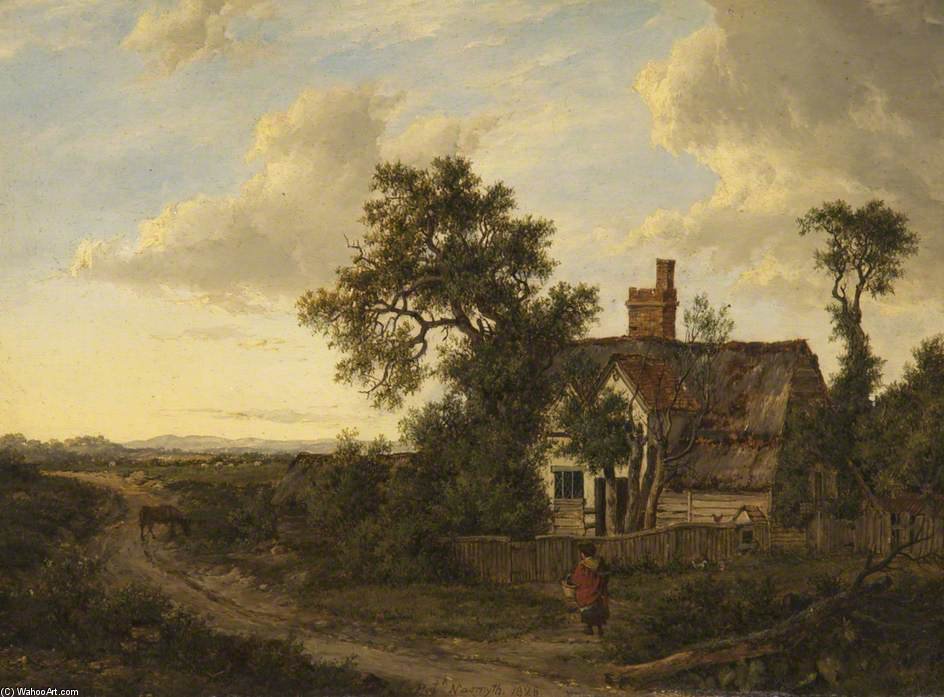 WikiOO.org - دایره المعارف هنرهای زیبا - نقاشی، آثار هنری Patrick Nasmyth - Landscape With A Cottage And A Figure