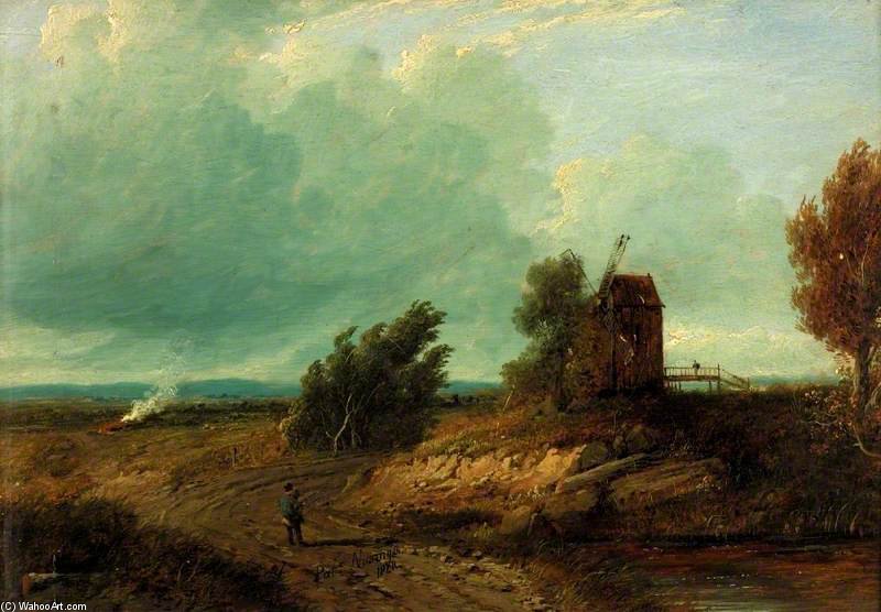 WikiOO.org - Encyclopedia of Fine Arts - Maleri, Artwork Patrick Nasmyth - Landscape With An Old Mill