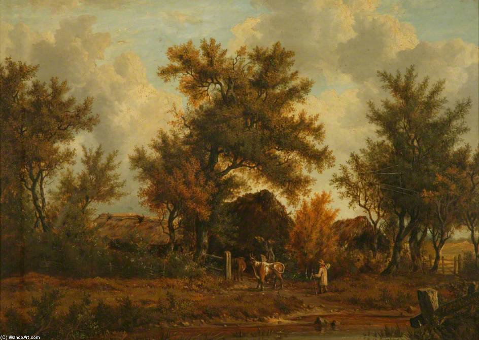 Wikioo.org - The Encyclopedia of Fine Arts - Painting, Artwork by Patrick Nasmyth - Landscape With Haystacks