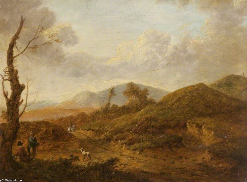 Wikioo.org - The Encyclopedia of Fine Arts - Painting, Artwork by Patrick Nasmyth - Landscape With Sportsmen
