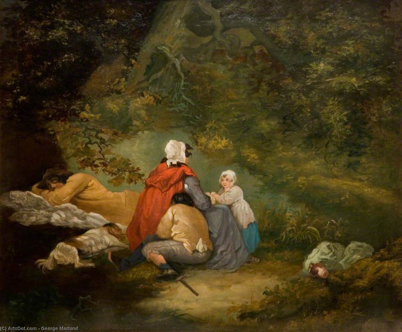 WikiOO.org - Εγκυκλοπαίδεια Καλών Τεχνών - Ζωγραφική, έργα τέχνης George Morland - The Sleepers (gypsy Scene)