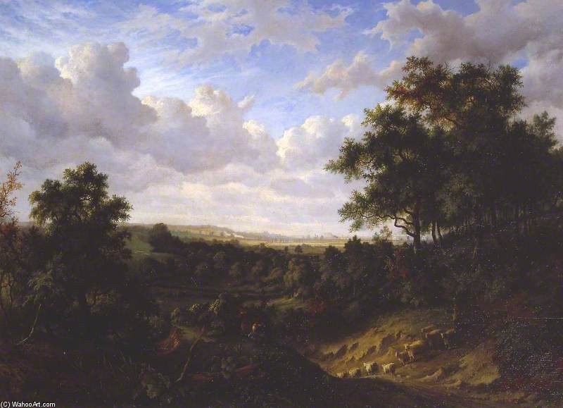 Wikioo.org - The Encyclopedia of Fine Arts - Painting, Artwork by Patrick Nasmyth - View On The Thames - Greenwich In The Distance