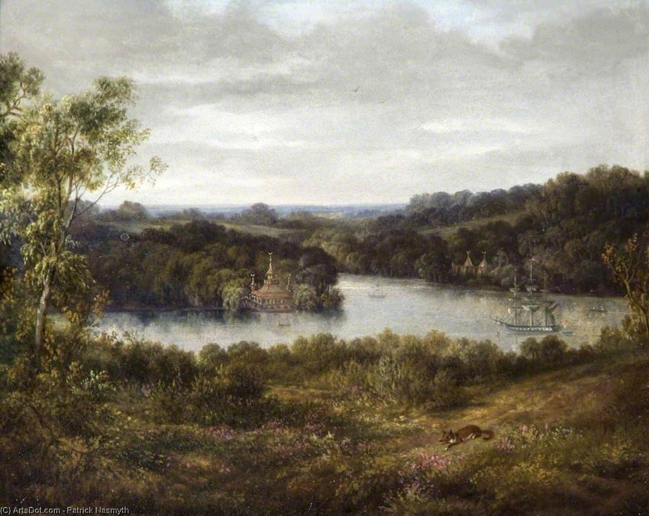 WikiOO.org - Encyclopedia of Fine Arts - Maľba, Artwork Patrick Nasmyth - Virginia Water, Surrey