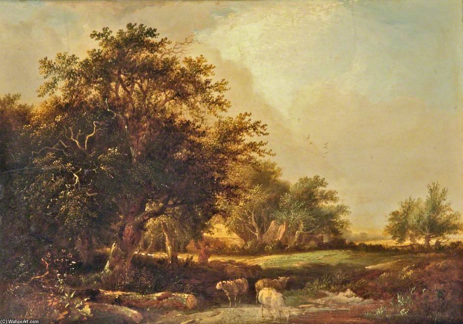 Wikioo.org - สารานุกรมวิจิตรศิลป์ - จิตรกรรม Patrick Nasmyth - Wooded Landscape Near Iver, Uxbridge