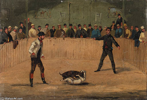 Wikioo.org - The Encyclopedia of Fine Arts - Painting, Artwork by Samuel Henry Gordon Alken - Dogs Fighting
