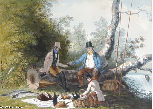 Wikioo.org - สารานุกรมวิจิตรศิลป์ - จิตรกรรม Samuel Henry Gordon Alken - Fishing