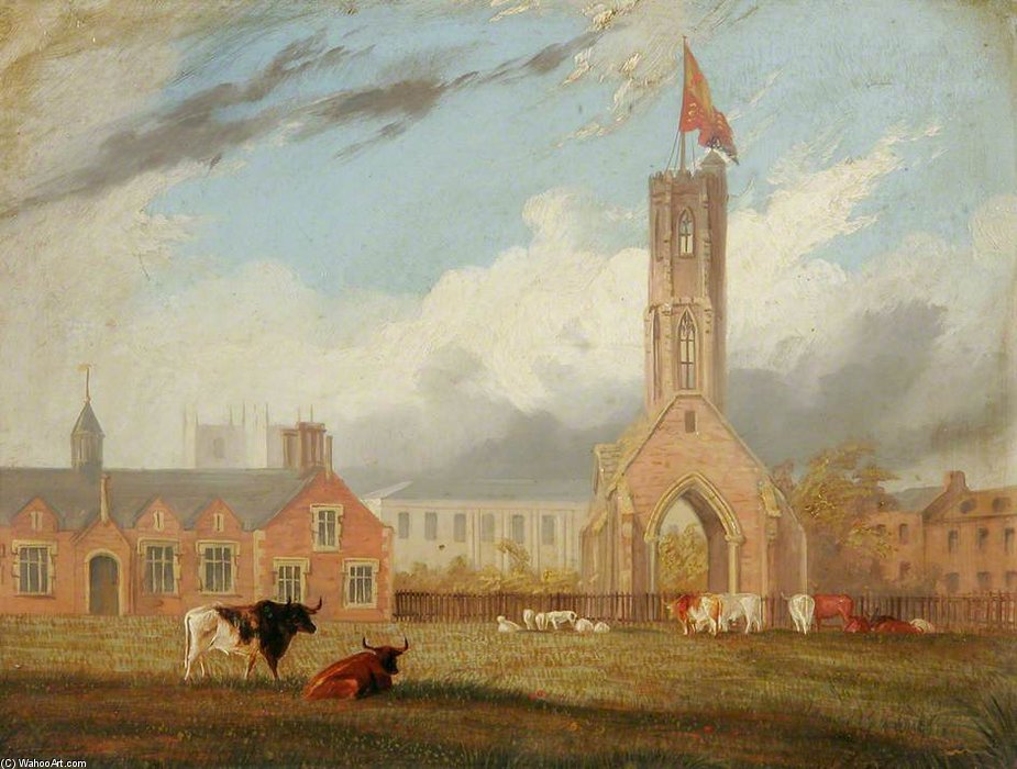 Wikioo.org - The Encyclopedia of Fine Arts - Painting, Artwork by Thomas Baines - Greyfriars Tower, Norfolk