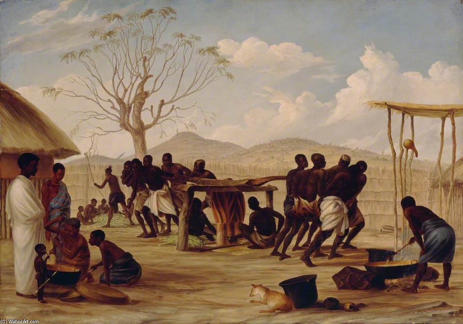 Wikioo.org - The Encyclopedia of Fine Arts - Painting, Artwork by Thomas Baines - Manufacture Of Sugar At Katipo
