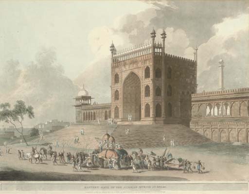 Wikioo.org - The Encyclopedia of Fine Arts - Painting, Artwork by Thomas Daniell - Eastern Gate Of The Jummah Musjid At Delhi