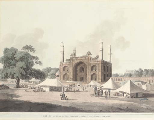 Wikioo.org - The Encyclopedia of Fine Arts - Painting, Artwork by Thomas Daniell - The Tomb Of The Emperor Akbar